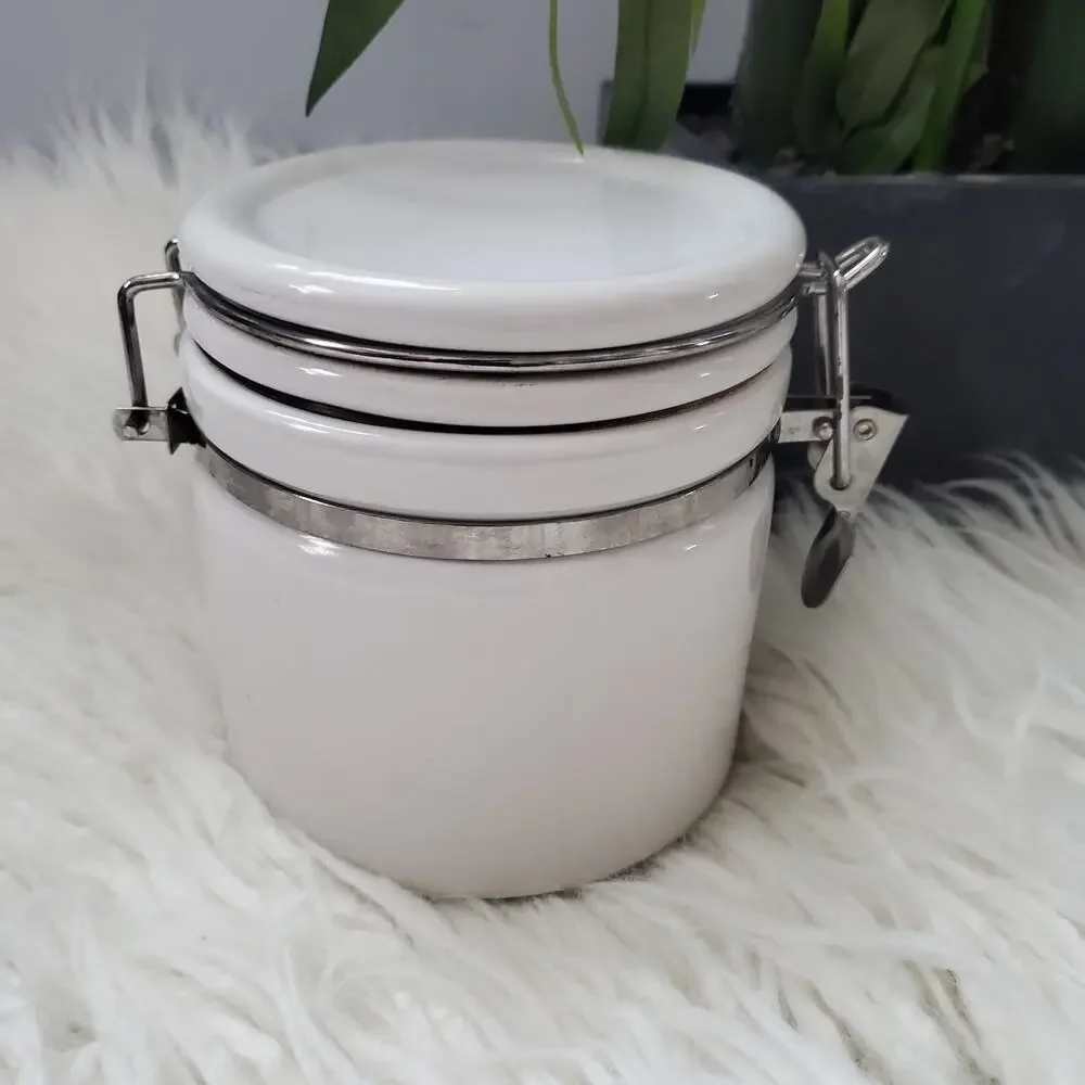 Alco Ceramic White Clamp Canister